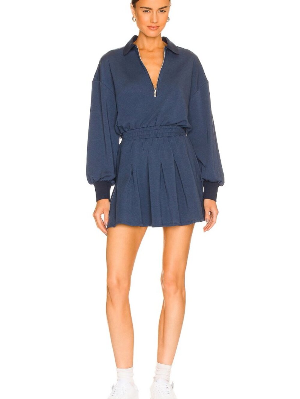 RARE Weworewhat Half Zip Tennis Dress Blue NWT L
